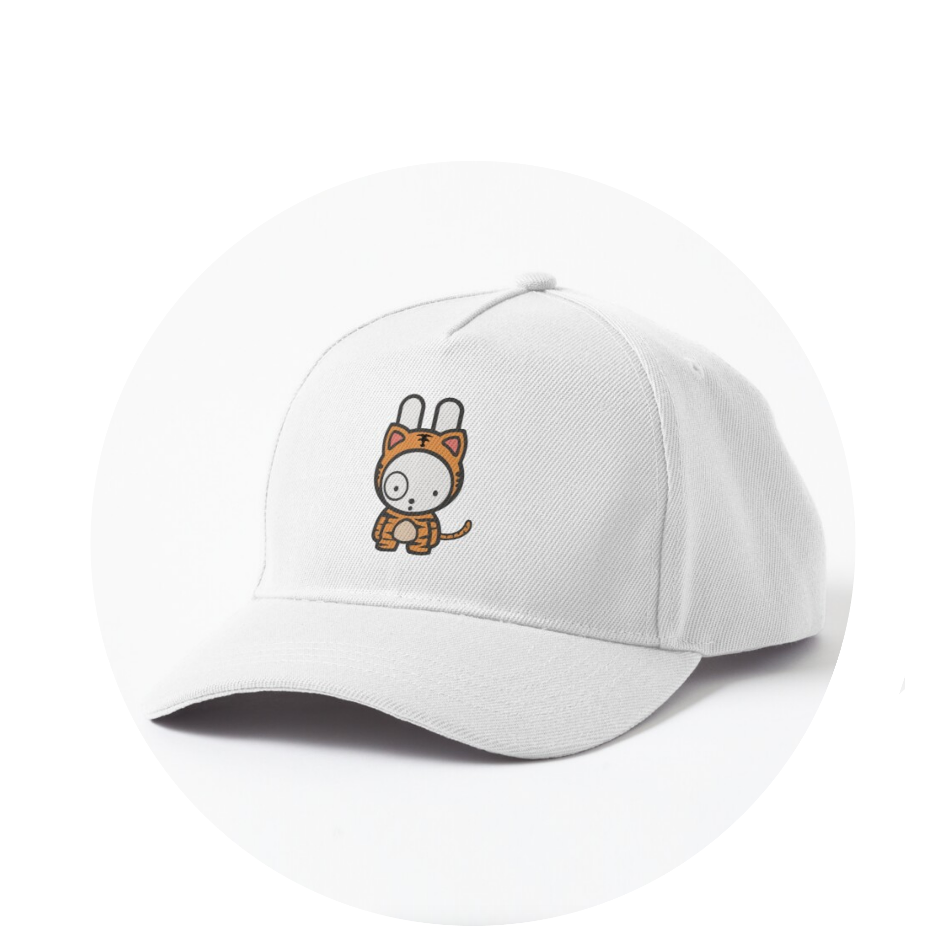 Snapback Cap / Tiger / White